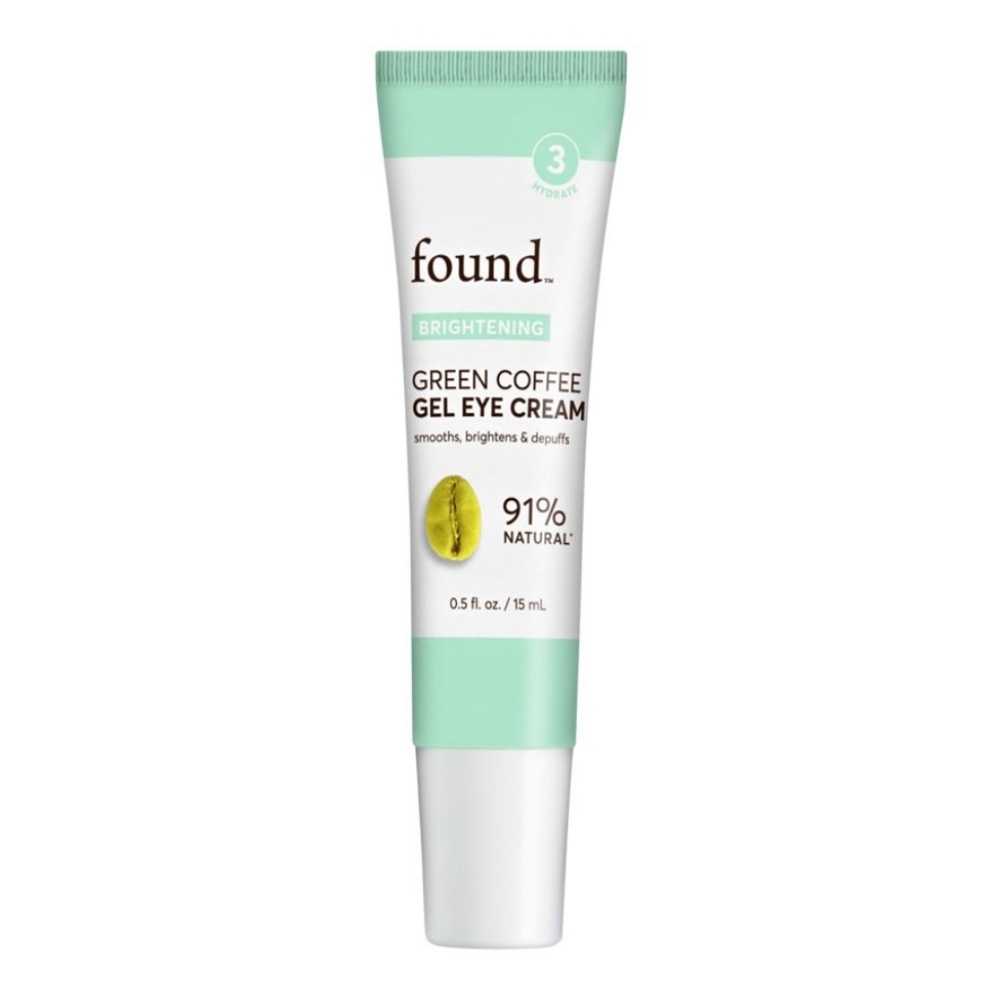 NEW FOUND Brightening Green Coffee Gel Eye Cream 91% Natural Smooths Depuffs